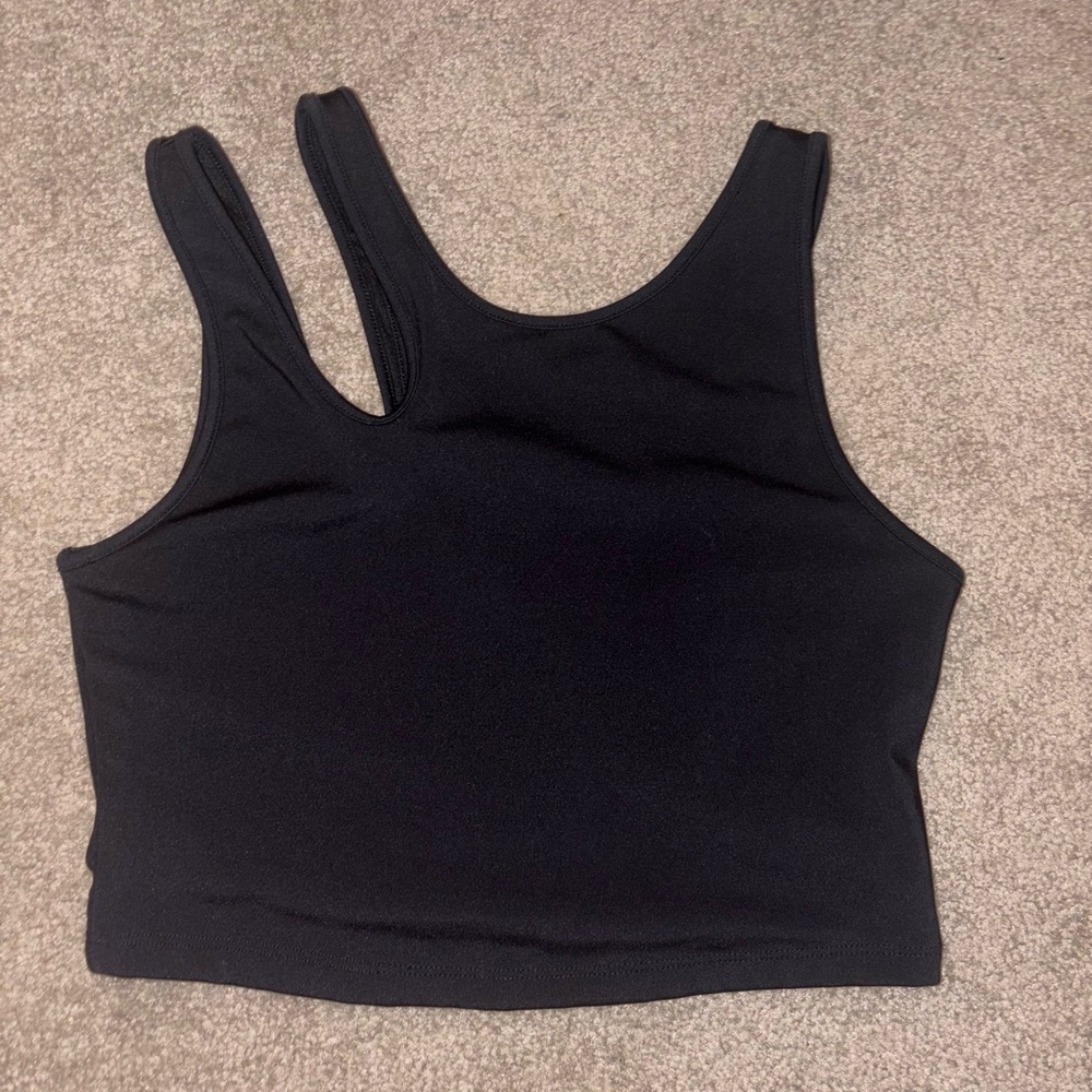 S Black Asymmetrical Women's Tank Top